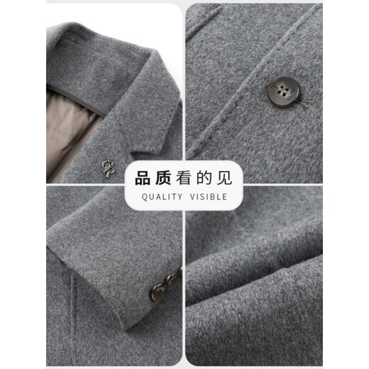 AX Armani autumn and winter thickened wool suit jacket men's business casual woolen single suit jacket down jacket black M 170 90-120Jin Jin equals 0.5 kg