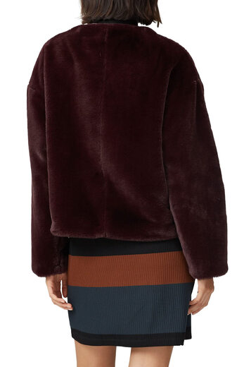 Sanctuary Rent The Runway Faux Fur Jacket Plum Large