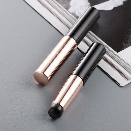 Silicone lip brush Q soft small portable round head fingertip makeup lipstick blending concealer brush mini novice makeup brush single powder handle black silicone lip brush 1 single powder