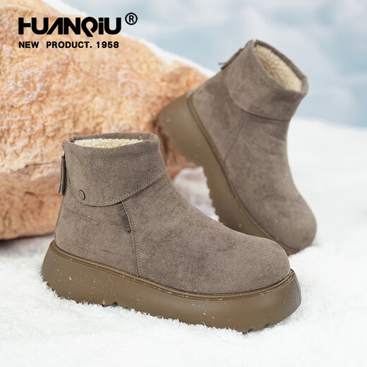 Universal velvet warm retro thick-soled Martin boots for women 2026 winter new furry cotton shoes fashionable snow boots