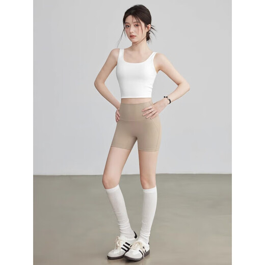 Youyou Yoga Shorts High Waist Hip-lifting Running Sports Cycling Pants Pilates Fitness Pants J24302XY1T Black L