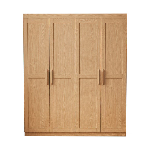 Daye and Maple Wardrobe Ash Wood Swing Door Wardrobe Bedroom Solid Wood Wardrobe Storage Cabinet Storage Cabinet Simple Style Four-Door Wardrobe Solid Wood Color