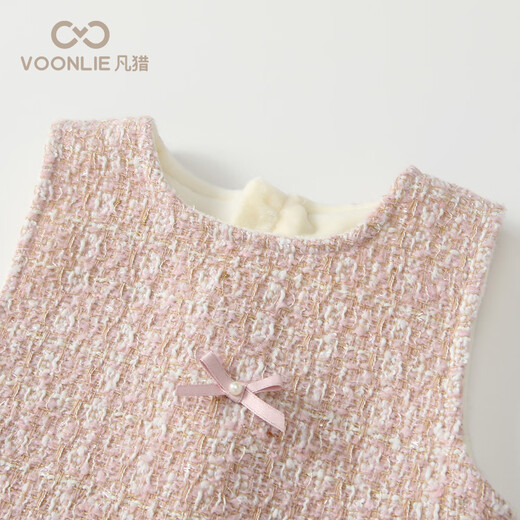 Fanlie VOONLIE girls dress winter style children's style princess dress plus velvet baby vest dress New Year's greetings suit winter