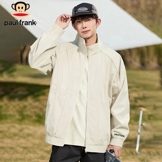 Paul Frank Jacket Men's Autumn and Winter Stand Collar Loose Workwear Jacket Men's Pilot Top Men's Dark Gray XL