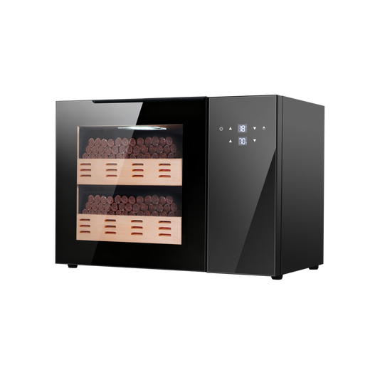 Senleng cigar cabinet small ultra-thin 38 cm independent embedded constant temperature and humidity eggplant mini humidor cedar wood shelf sideboard red wine cabinet mirror flagship model - ammonia removal - smart fingerprint lock - 268 pieces 34L