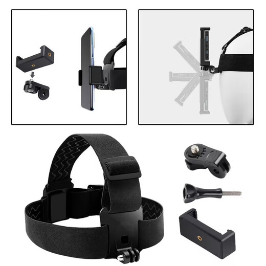 Tanbeiman is suitable for head-mounted mobile phone holder, headband shooting fixed bracket, personal perspective outdoor live broadcast bracket, walking, head-mounted mobile phone clip + extension arm