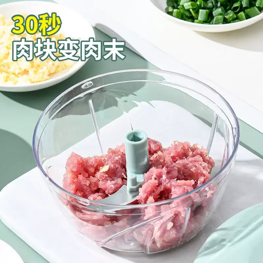 Yusenyi Large Garlic Artifact Kitchen Manual Meat Grinder Vegetable Cutter Home Garlic Multi-function Plug-In (Upgraded Version) Sakura Powder Medium Three Knives 1ml (Upgraded Version) Sakura Powder Medium Three Knife