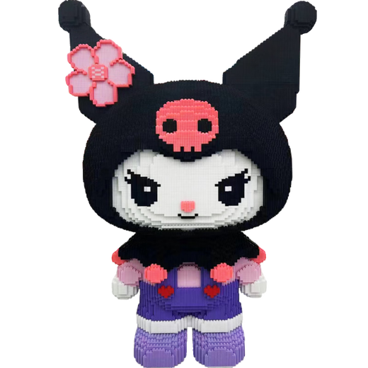 Shantou Lincun Kurome building blocks toy children's puzzle Sanrio Melody small particle assembly birthday gift blue overalls violent bear_ Collection will give you a hammer