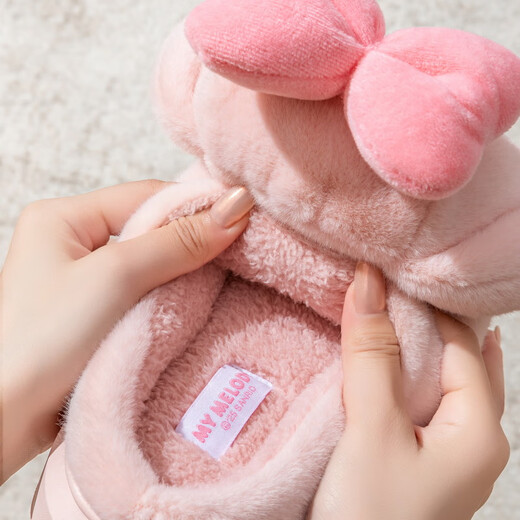 Hello Kitty Girls Cotton Slippers Winter Plush Warm Children's Indoor Non-Slip Slippers Parent-Child Home Shoes 25020FH 36