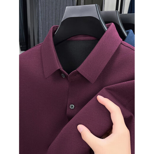 CEO Yageo Men's Cashmere Long Sleeve Shirt High-end Business Casual Daddy's New Wrinkle Anti-Wrinkle Shirt Style Six G15833 Clam Blue S 165/88A