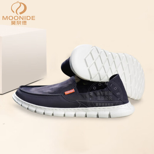 MOONIDE Marca Zapatos de Lona para Hombre, Moda, Transpirables, Zapatos Casuales para Hombre, Zapatos de Suela Blanda para Hombre, Zapatos sin Cordones de Moda para Hombre, Gris Claro 41