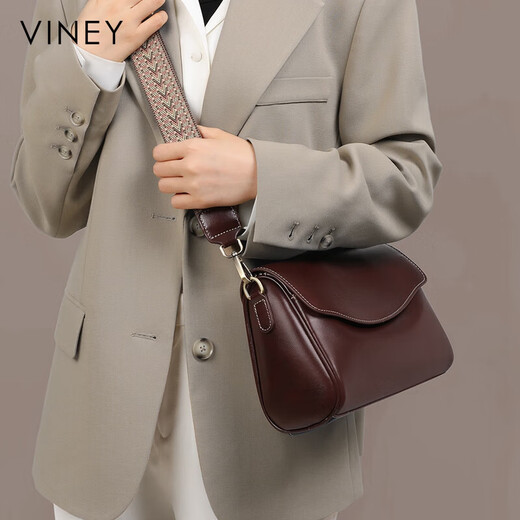 Viney cowhide bag women's bag brand crossbody pillow bag light luxury shoulder bag birthday gift high-end gift for girlfriend and wife