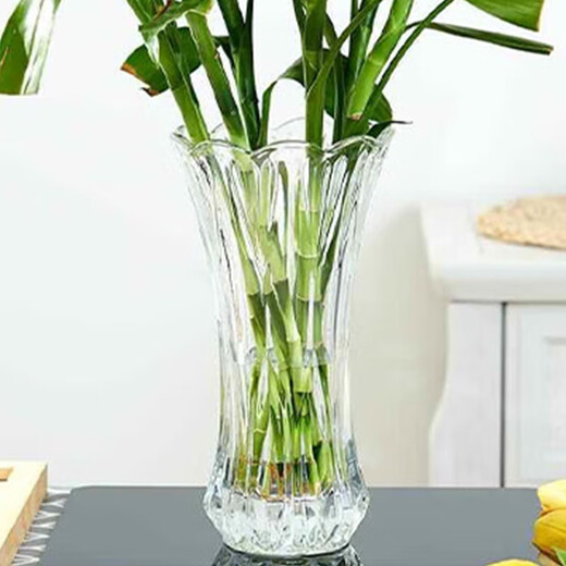 Love has been filled with sugar Chinese phoenix tail bamboo 25cm crystal glass vase artistic green plant hydroponic container living room decoration birthday gift