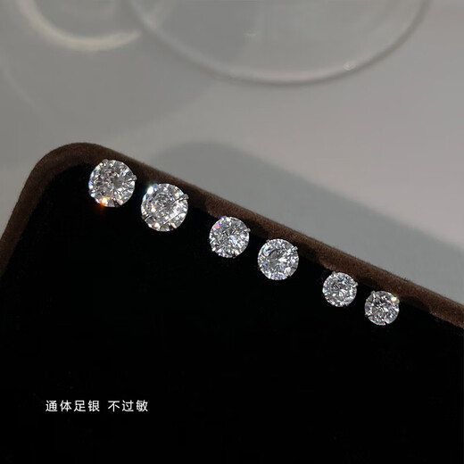 Xinshe 999 sterling silver earrings for women, pierced ears, non-allergenic ear bone nails, 2025 new pure silver mini earrings, no need to take them off when sleeping, 999 pure silver earrings-6mm