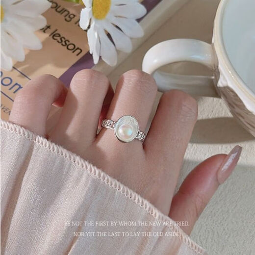 S999 sterling silver oval pearl twist ring for women ins style advanced open adjustable ring Valentine's Day gift s999 sterling silver oval pearl twist ring XYC263 transparent gift box + sterling silver certificate