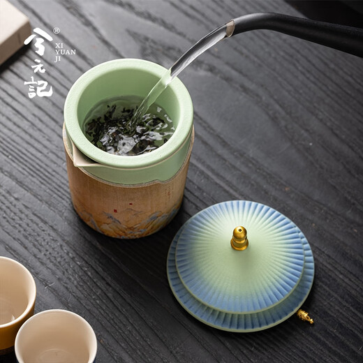 Xiyuanji Forbidden City Cultural and Creative Temple of Heaven tea set for men, fathers, elders, birthday gifts, customers and foreigners commemorative souvenirs. My tea set 7-piece Forbidden City Jiangshan Shaohe gift box set-Yao Qinglu