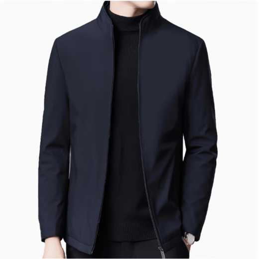 Lilan men's cotton coat winter middle-aged men's stand-up collar light and warm cotton jacket casual jacket cotton coat navy 8609 (lapel) brand clearance broken code 2XL 185