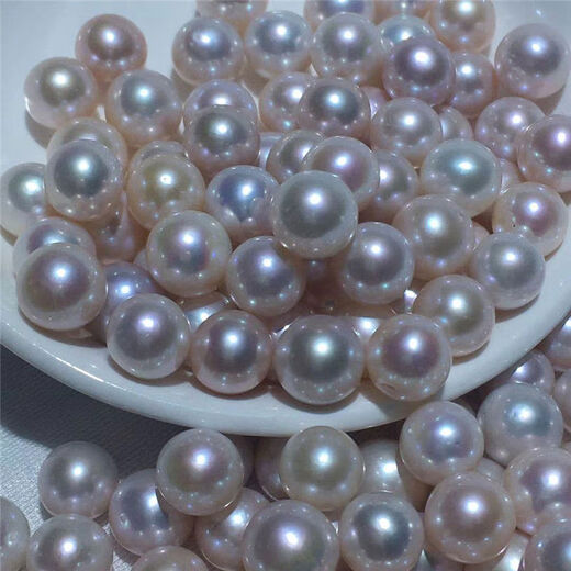 Shantou Lincun natural new nearly round small flaws white loose pearls freshwater pearls 812mm Edison nearly round loose beads handmade white non-porous one 14-15mm