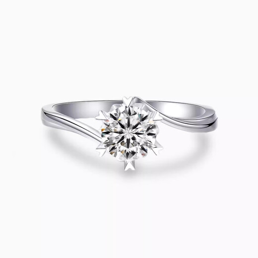 I DoPT950 platinum diamond ring one carat snowflake twist arm six claws cultivated diamond proposal engagement wedding ring snowflake twist arm six claws-50 points diamond opening adjustable
