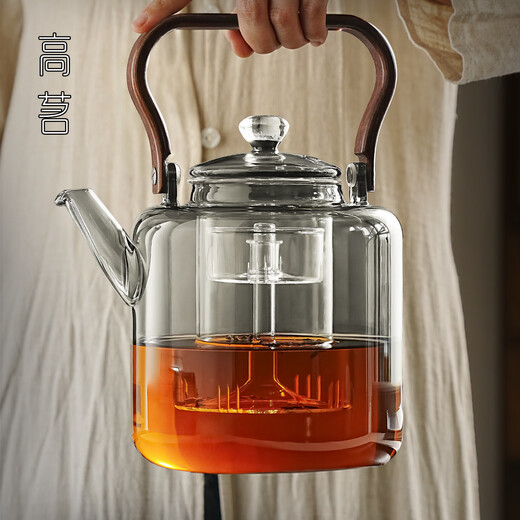 Gaoming teapot large-capacity teapot thickened high temperature resistant high borosilicate glass boiling teapot electric ceramic stove boiling kettle Mobing kettle 2200ml