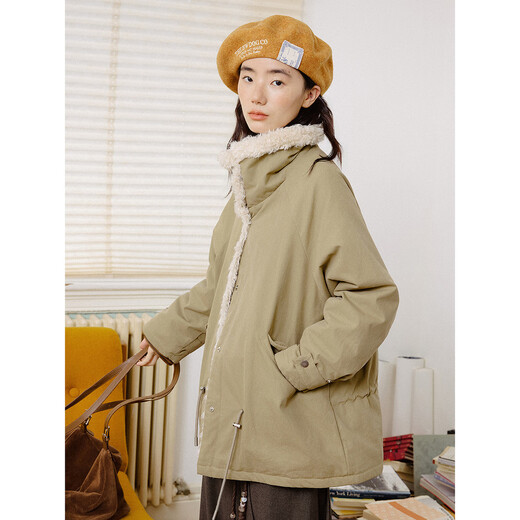 OCTOPUSME Octopus Home 10/31 New at 20:00 Fleece collar workwear-like down jacket Khaki M