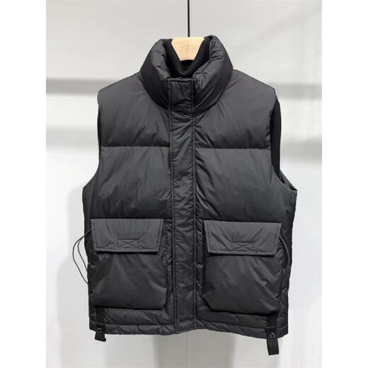 Semir Winter Stand Collar Down Vest Men's Solid Color Loose Versatile Sleeveless Waistcoat Youth Thickened Warm Casual Jacket Black 4XL 165-180Jin Jin equals 0.5 kg