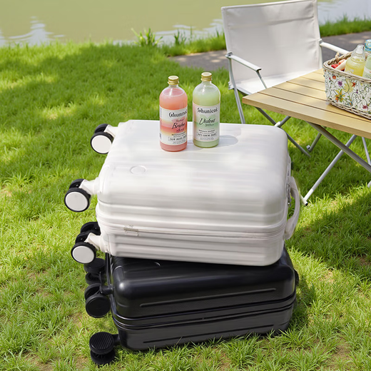 贝初众行李箱14寸小型春秋航空登机箱20x30x40女款高颜值密码拉杆旅行箱 珍珠白-14寸「时尚轻便 可上飞机」品质升级 特价航空免托运箱「适合1~3天短途出行」