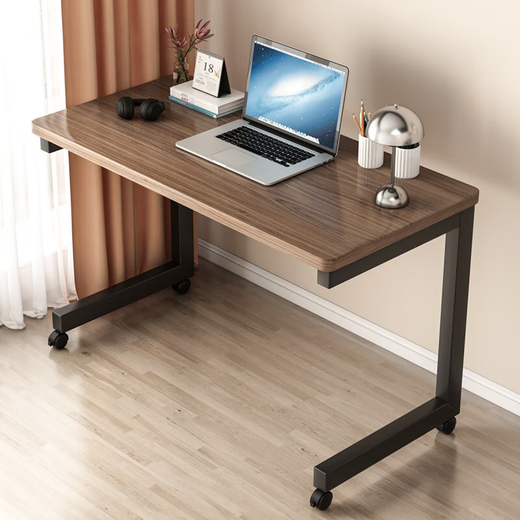 Zhuobo computer table bed table bedside table coffee table movable desk study table BZ15 walnut color 80*40cm