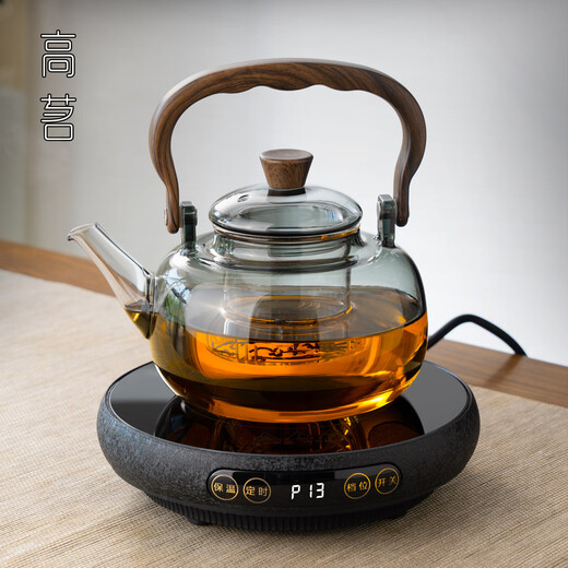 Gaoming (gaoming) high-end ultra-thin electric ceramic stove teapot household handmade glass kettle tea brewing heat-resistant tea set set Moxiang pot + Kangjing stove