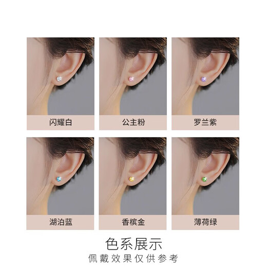 Ear piercing medical titanium steel earrings for women Explosive Diamond Huazi Screw Ear Bone Nails 2025 New Earrings Lake Blue Titanium Steel Earrings Rod Length 8MM