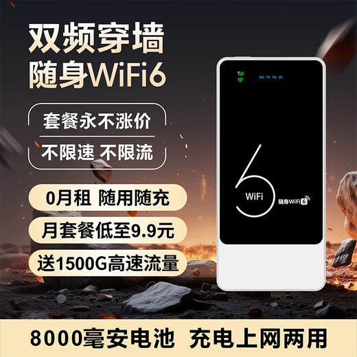 Zhixiaoguan wifi portátil móvil inalámbrico wifi6 sin tarjeta no requiere almacenamiento previo portátil compatible con dispositivos 4G/5G tráfico general nacional 2025 nuevo modelo 8000 mAh batería portátil WiFi6