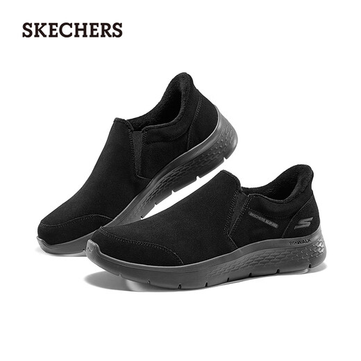 Skechers walking shoes for men, velvet and warm, 2025 autumn and winter new style, comfortable, casual, flash-on shoes 216918