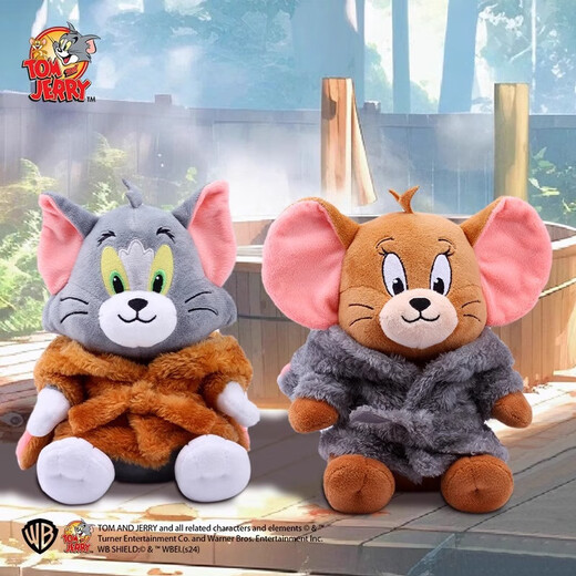 Tom and Jerry plush toy cute CP bathrobe Tom cat doll healing doll birthday gift plush toy for girls