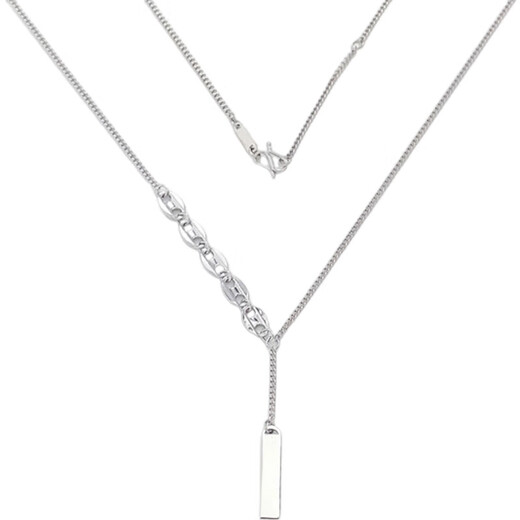 Laofu gold platinum necklace signed on the tassel, simple, fashionable and versatile necklace for boyfriend and husband holiday birthday gift 2025, about 6.46g