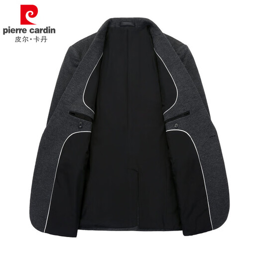 Pierre Cardin (pierre cardin) autumn and winter casual suit jacket men's suit high-end handsome Korean style trendy woolen small suit top thick 520 dark gray two-piece set - suit + trousers (winter style) 2XL (136-150Jin Jin equals 0.5 kg)