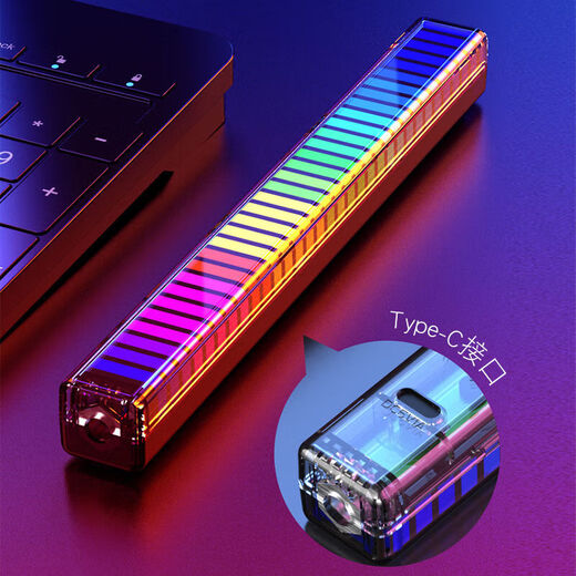 Colorful Gradient 3D Colorful Voice-controlled Voice Pickup Lamp Home E-Sports Desktop Ornament Multi-Color Mode Atmosphere Lamp Car Voice-Controlled Music Rhythm Lamp L026 Plug and Play + Follow the Rhythm 1 Pack Direct Plug-in Model