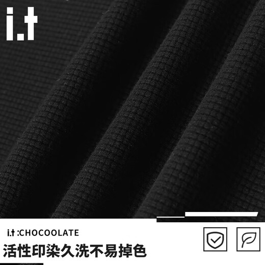 CHOCOOLATE it waffle long-sleeved top men's 2025 autumn black versatile casual pullover henley shirt black 3XL recommended 170Jin Jin equals 0.5kg -190Jin Jin equals 0.5kg