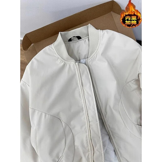 American short ma1 flight jacket cotton jacket men's autumn and winter thickened cleanfit jacket baseball uniform 10609-0799A Khaki cotton style L Recommended 115-140Jin Jin equals 0.5 kg