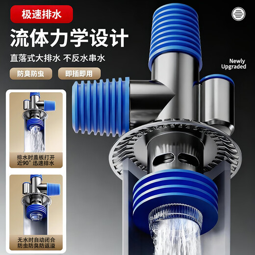 OLEWA Germany fault washing machine floor drain tee joint three-in-one odor-proof extended sewer pipe anti-overflow Z366