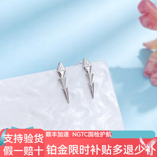 Gaibaolou New Products for the Year of the Snake PT950 Platinum Earrings Zodiac Snake Platinum Earrings Snake Bone Earrings Snake Bone Earrings 2.32g Pair