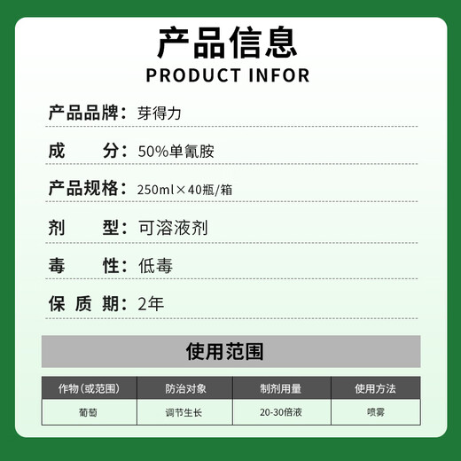 Guanlong Agricultural Chemical Rongya 50% cyanamide upgraded version of grape germination, bud break, sleep promotion and germination cyanamide growth regulator