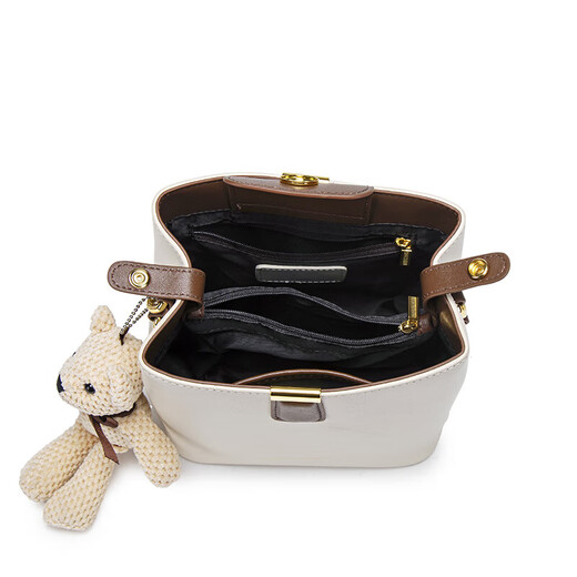 Marie Claire Light Luxury Brand Bag Women's Bag Women's Bucket Bag 2025 Single Shoulder Crossbody Bag as Birthday Gift for Girlfriend and Wife Off-White Brand Gift Box