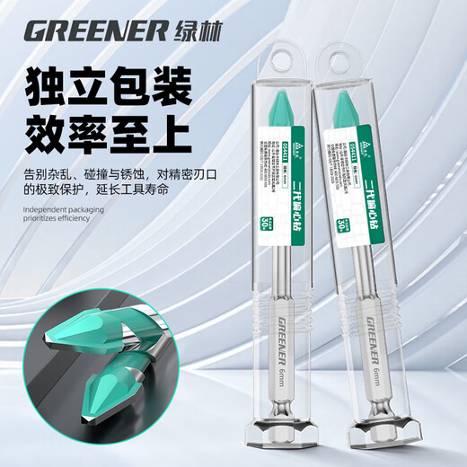 GREENER eccentric drill bit with tilted head 6mm super-hard ceramic tile punching concrete glass triangular cement wall hand drill 5 pieces