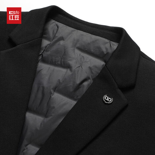 Hongdou Autumn and Winter Business Casual Wool Suit Down Suit Warm Down Jacket Thickened Jacket 2025 New Black M 170