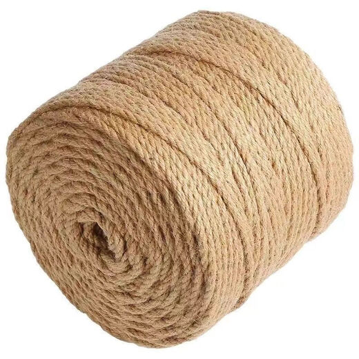 High-quality hemp rope DIY hand-decorated thick and thin hemp rope rope binding rope tag photo clothesline grid decorative mesh hemp rope thick and thin hemp rope cat climbing frame 2mm*50 meters package/group original color hemp rope