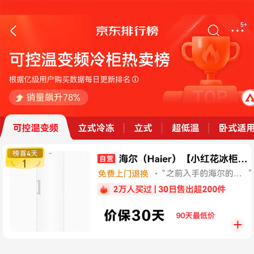 Haier Little Red Flower Bloom Edition 290L Vertical Air-cooled Frost-free Small Freezer Household Vertical Freezer Refrigerator or Freezer Small Refrigerator BD-290WGHEGDW9 National Subsidy