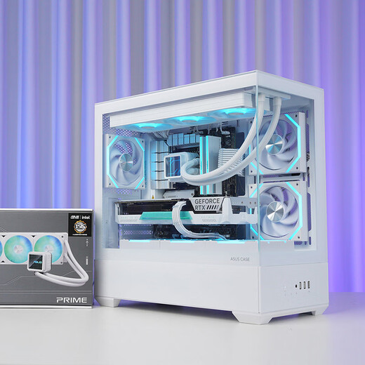 ASUS AMD Pure White Cardless 7500F/9600X/9700X/7800X3D/9800X3D Barebone Assembly Computer Game Live Broadcast AI Host DIY Complete Machine Configuration 2 9600X丨16G丨1T丨White Sea View Room