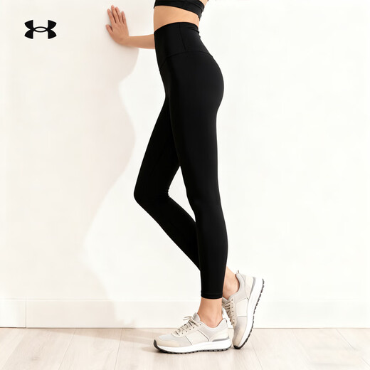 Under Armor New Yoga Pants Autumn Motion Women's High Waist Pilates Sports Tight Nine-Point Pants 1379174 1379174-001 S