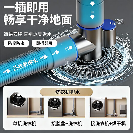 OLEWA Germany fault washing machine floor drain tee joint three-in-one odor-proof extended sewer pipe anti-overflow Z366