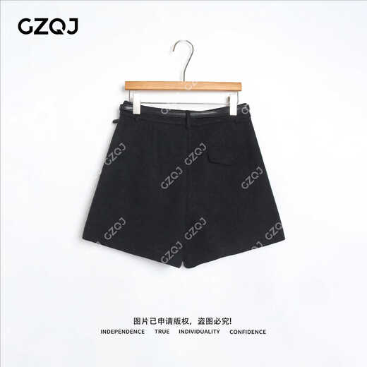 GZQJ Slow Life Sheep Wool Wool Shorts Women's 2025 Latest Autumn and Winter Women's Clothing 01313 Gray 38 Recommendation 105-115Jin Jin equals 0.5 kg